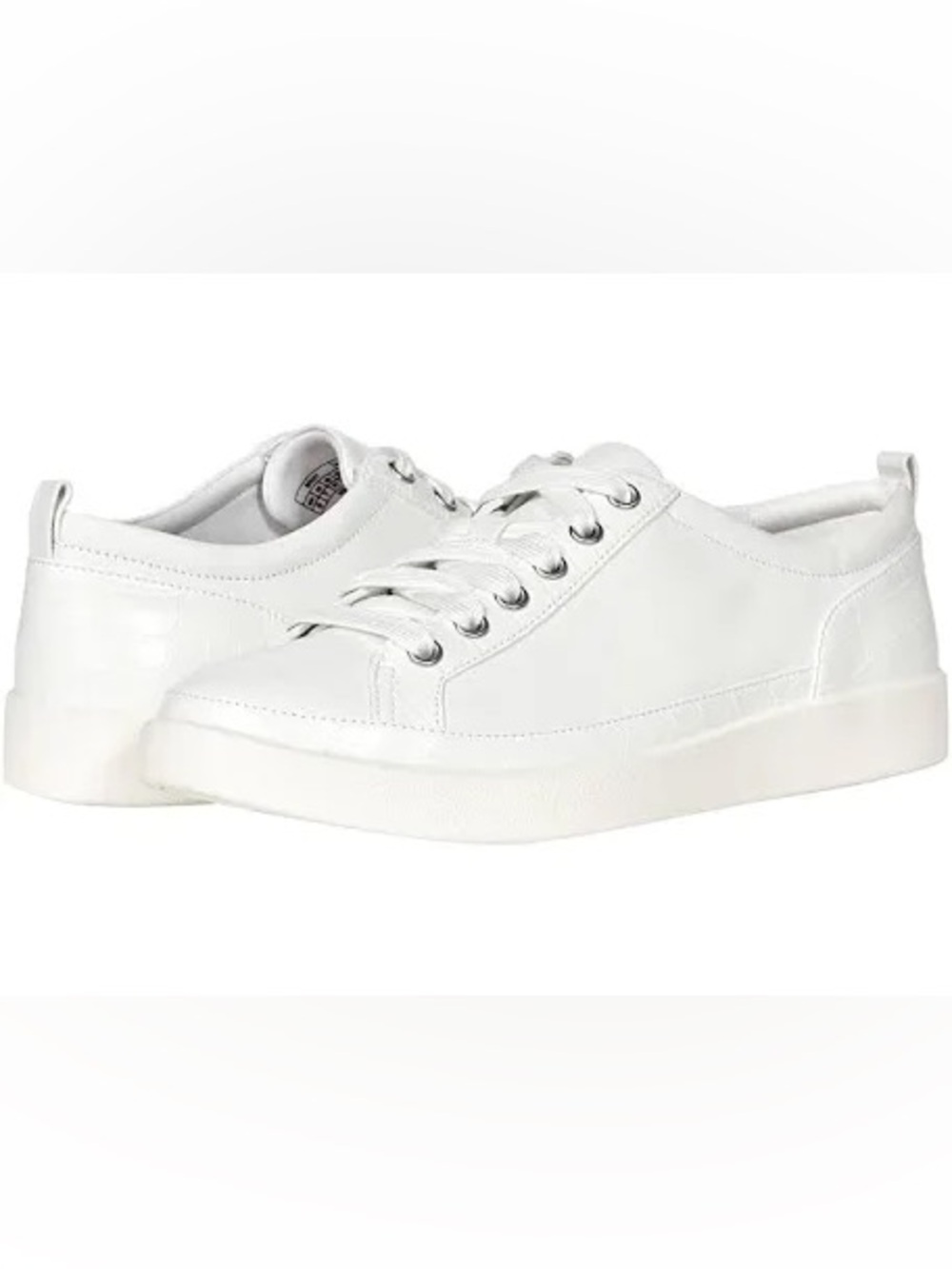 Vionic Winnie Leather White Low-Profile Lace-Up Sneakers
